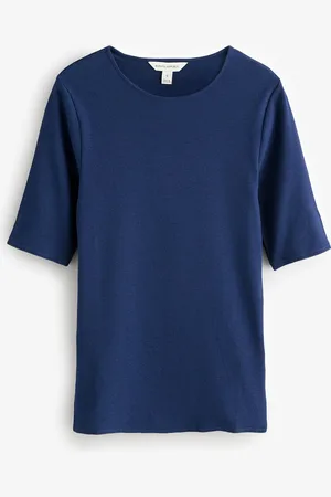 Banana Republic Rib-t-shirt med albueærmermedium