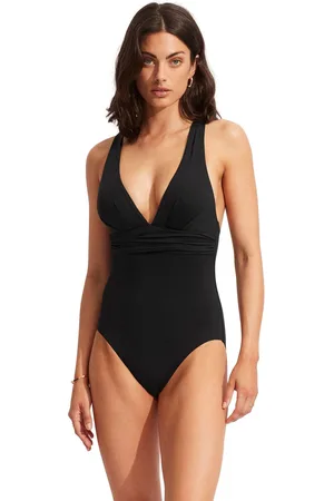 Seafolly Collective Cross Back Recycled Nylon Sort Badedragt36