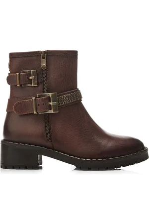 Moda In Pelle Cataner Two Buckle Strap Biker Boots