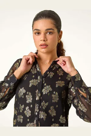 Roman Shimmer Foil Floral Shirt48