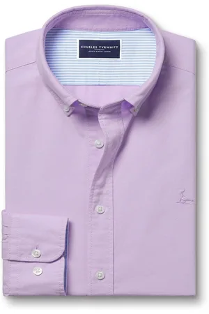 Charles Tyrwhitt Slim Fit Plain Button Down Stretch Washed Oxford 100% Cotton ShirtM
