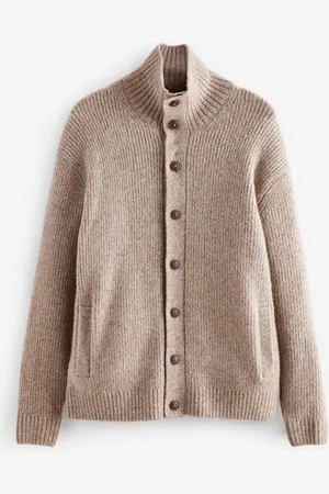 Next Relaxed Fit Soft Touch Knapper Trøje med uldXXL
