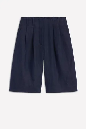 Boden Pleat 100% Linen Wide Leg Shorts40