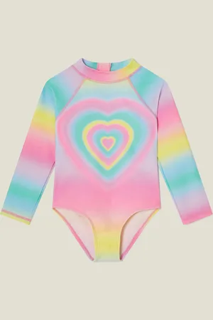 Accessorize Girls Heart Long Sleeve Swimsuit146152cm