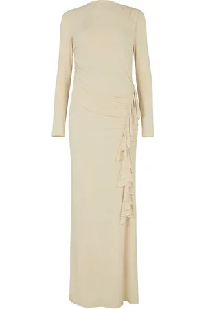 DASKA Charlotte Maxi Dress With Long Sleeves And Side Frill Detailxlarge