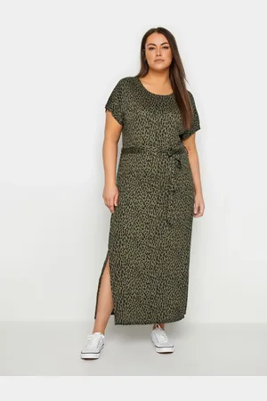 Evans Green Animal Print Tie Waist Maxi Dress48
