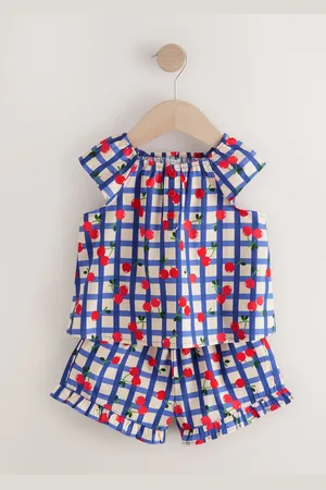 Next 100% Cotton Cherry Check Top and Shorts Set (3mths-7yrs)116122cm