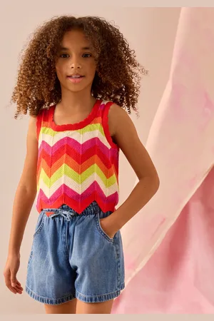 Next Zigzag Crochet 100% Cotton Vest (3-16yrs)110116cm