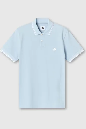 Pretty Green Light Blue Barton Tip 100% Cotton Polo Shirtxxlarge