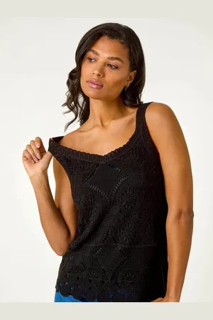 Roman 100% Cotton Crochet Knit Vest Top38