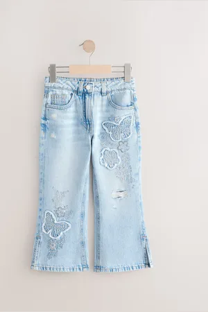 Next Butterfly Embellished Flare 100% bomulds Jeans (3-16år)14 år (164cm)