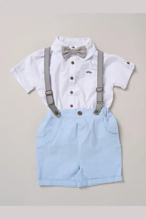 Little Gent Bodysuit Shirt Shorts and Braces Outfit Set8086cm