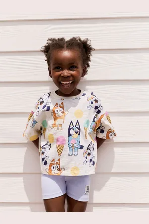 Next Bluey Kortærmet T-shirt og cykelshortssæt (3måneder-7år)110116cm