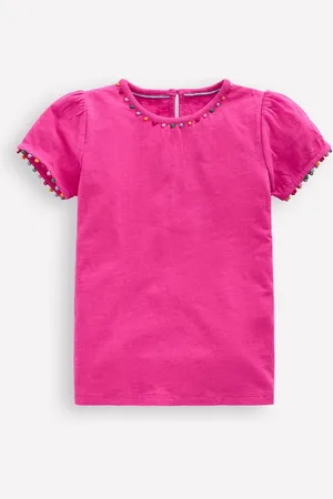 Boden Ali Puff Sleeve Pom 100% Cotton T-Shirt11 - 12 år (146 - 152cm)