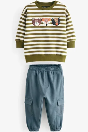 Next 100% Cotton Sweatshirt and Utility Joggers 2 Piece Set (3mths-7yrs)9 - 12 måneder (74 - 80cm)