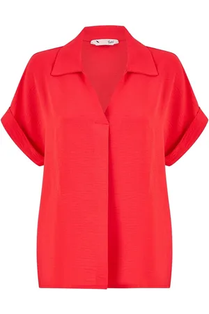 Yumi Stretch Relaxed Top With Collarlarge