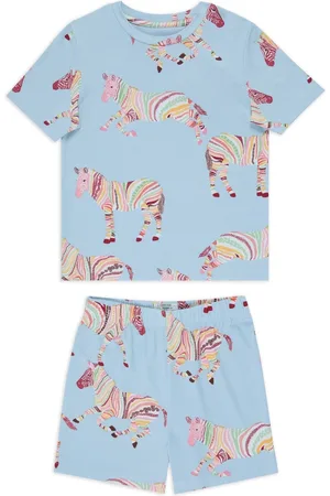 Chelsea Peers Kids Boho Stripe Zebra Print Short Pyjamas Set122128cm