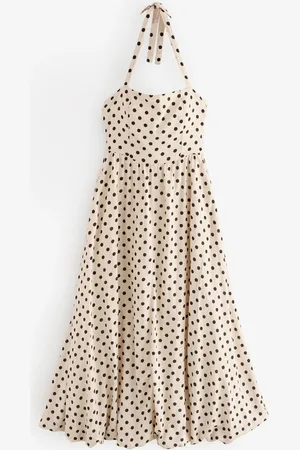 Next Puff Hem Halter Neck Midi Dress