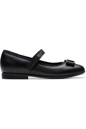 Clarks Finja Tap Mary Jane Bow Leather Shoes