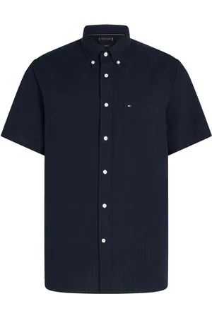 Tommy Hilfiger Regular Fit Seersucker Short Sleeve 100% Cotton ShirtX-Large