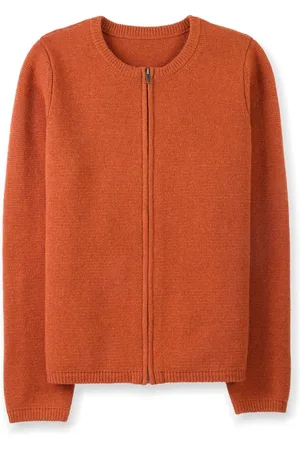 CELTIC & CO. Orange Zip Through Knitted Jacketxlarge