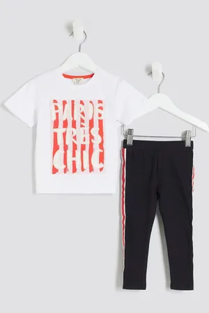 River Island Girls Stripe City T-Shirt And Leggings Set104110cm
