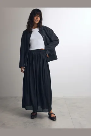 Next Metallisk Satin Plisseret Maxi Nederdele38 Petite