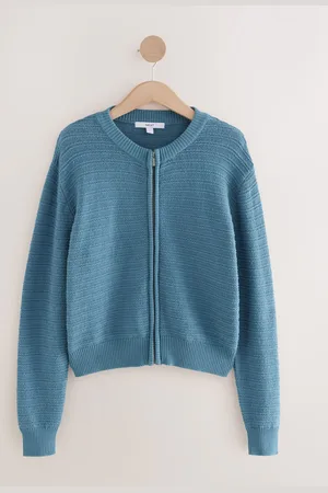Next Knitted Zip-Up Bomber Jacket with CottonStor Almindelig