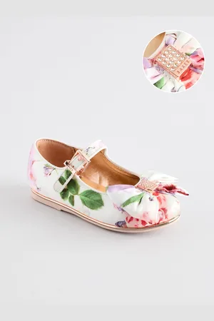 Ted Baker Girls White/Pink Mary Jane Bow Occasion Shoesuk8eu255