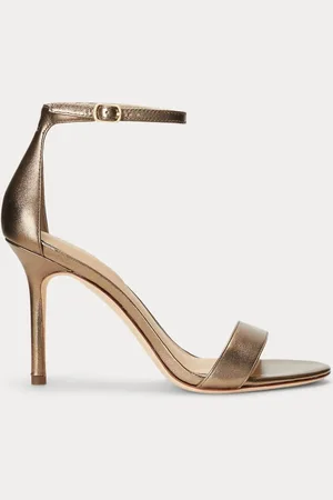 Ralph Lauren Gold Allie Metallic Nappa Leather Sandals
