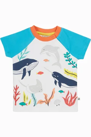 Frugi White Reid Raglan 100% Organic Cotton T-Shirt98104cm