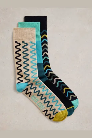 White Stuff Squiggle Socks 3 PackM-L