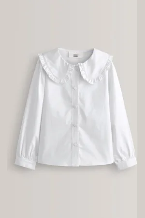 Next Cotton Stræk Pretty Collar langærmet skolebluse (3-14år)10 år (140cm)