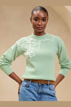 Lipsy London Strikket Cornelli Flower Detail Hyggelig Trøje42