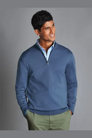 Charles Tyrwhitt Pure Merino Quarter Zip TrøjeL