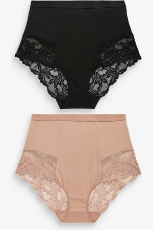 Next Tryk Mavekorrigerende kontrol Lace Back Brazilian Knickers 2 Pakke42