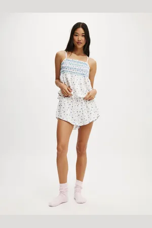 Cotton On Shirred Woven 100% Cotton Sleep Setxsmall