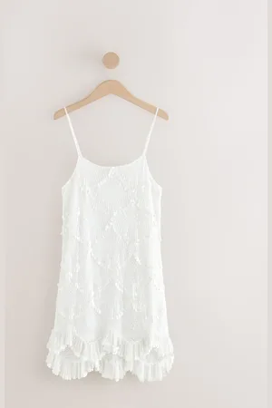 Next Strappy Scalloped Pailletter Mini Kjole50