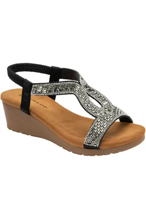 Dunlop Tear-Drop Wedge Elasticated Sandalseu355
