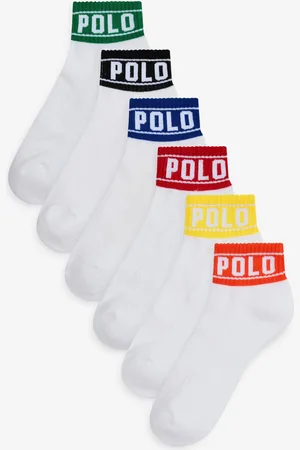 Ralph Lauren Drenge Multi Stribet 100% Bomuld Sokker 6 Pakke34.5-36