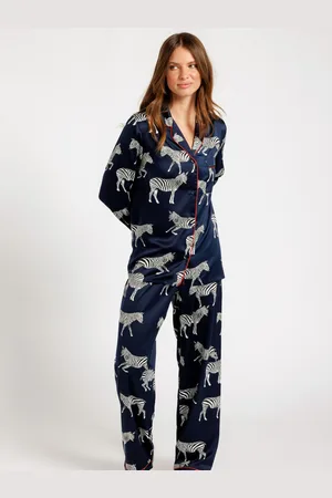 Chelsea Peers Satin Zebra Tryk Langt Pyjamassæt42