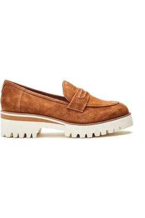 Moda In Pelle Ebonee Cleated Wedge Leather Loafers Featuring Snaffle Trimeu41