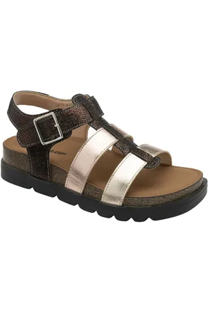 Dunlop Leather Strap Buckle Wedge Sandalseu37