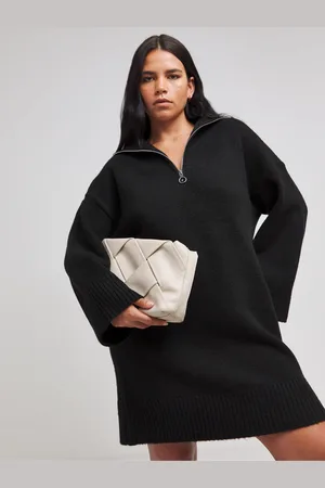 Simply Be Zip Neck Knitted Mini Kjole52-54