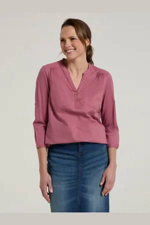 Mountain Warehouse Womens Relaxed Fit Petra 3/4 Sleeve 100% Cotton Shirt36