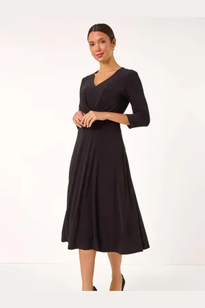 Roman Stretch Cross-Over Midi Dress48