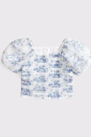 Abercrombie & Fitch Blomster Pufærme Afkortet Top166168cm