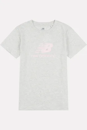New Balance Girls 100% Cotton Stacked Logo T-Shirt10 - 11 år (140 - 146cm)