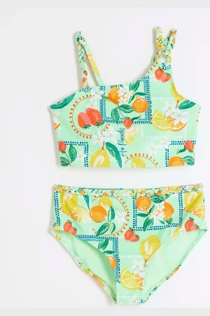 River Island Girls Asymmetric Lemon Bikini9 - 10 år (134 - 140cm)