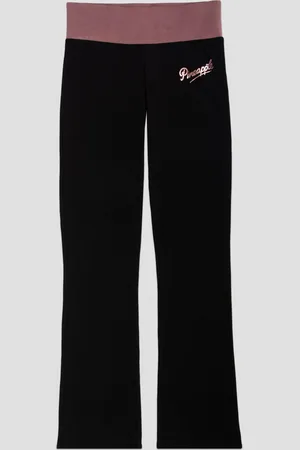 Pineapple Black Contrast Band Bootcut Jersey Trousersxsmall